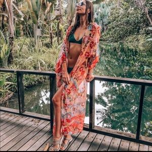 Boho Gypsy Floral Kimono-Duster-Robe